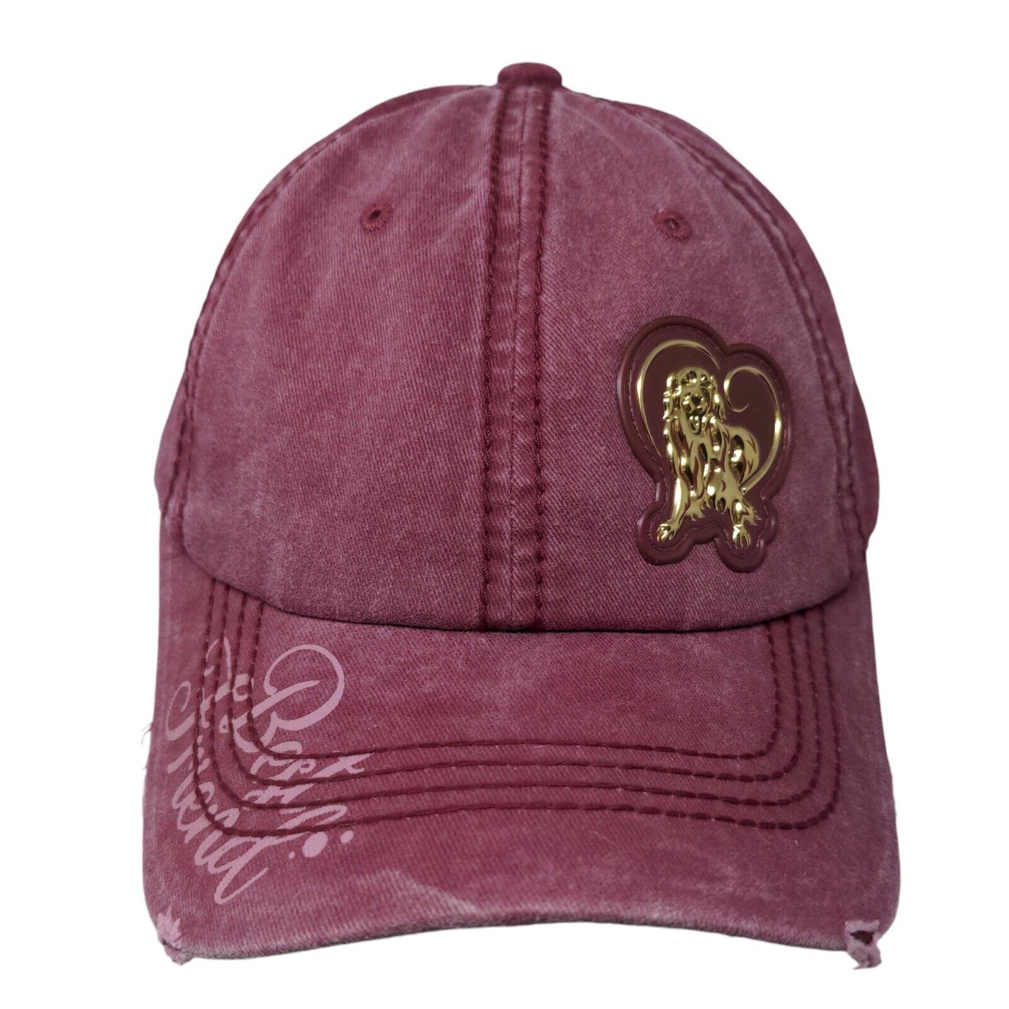 Best Friend Slideback Hat Red One Size Adjustable Patch Logo Pit Bull Distressed