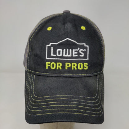 Lowe's For Pros Men's Strapback Hat Gray Black Embroidered Logo