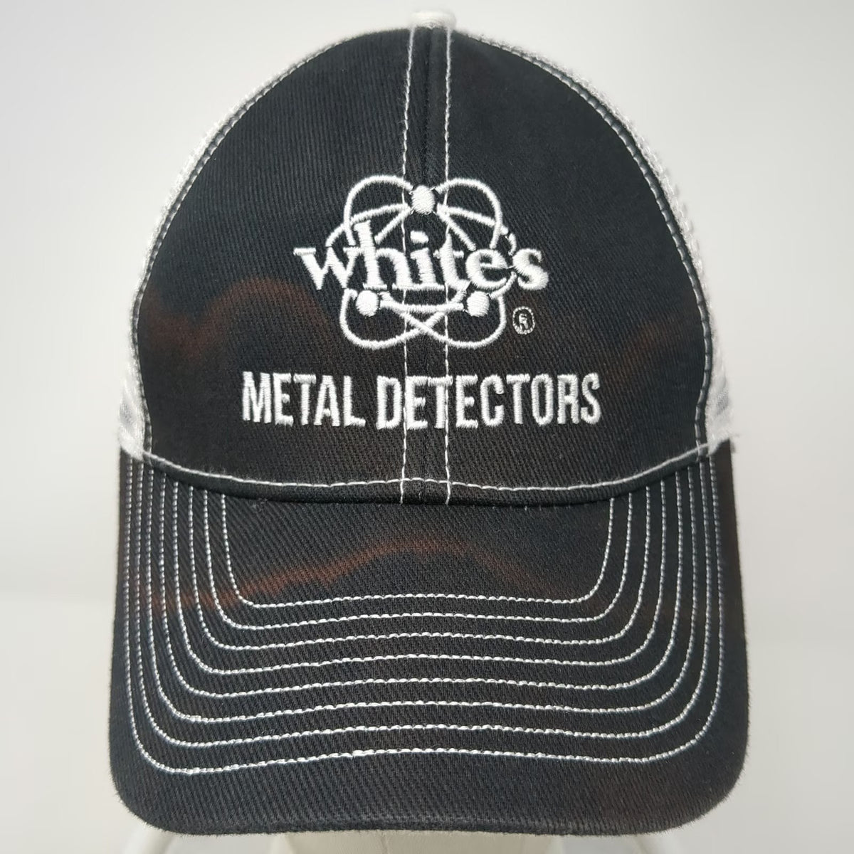 Headwear USA White's Metal Detectors Hat Baseball Cap Black OSFM Mesh Strapback