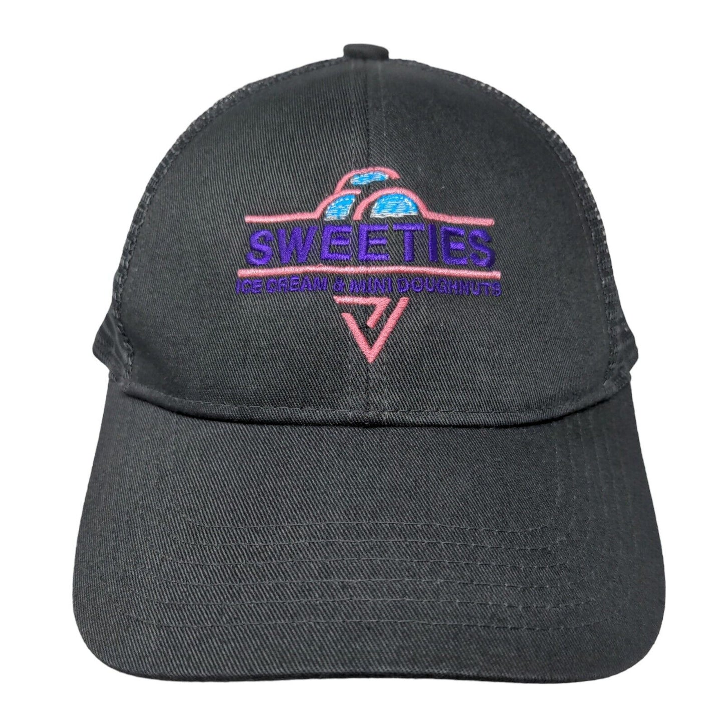 Sweeties Ice Cream Mini Doughnuts Strapback Trucker Hat Gray One Size Mesh Back