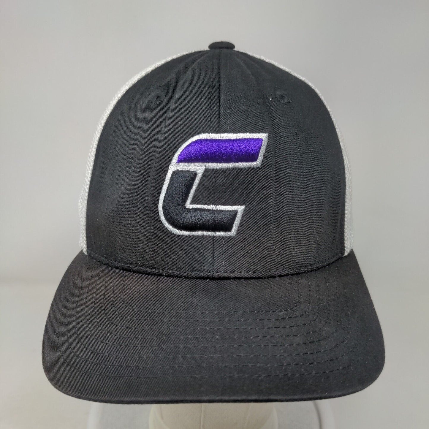 Port Authority Fitted Trucker Hat Black L/XL Embroidered Mesh Back 6 Panel