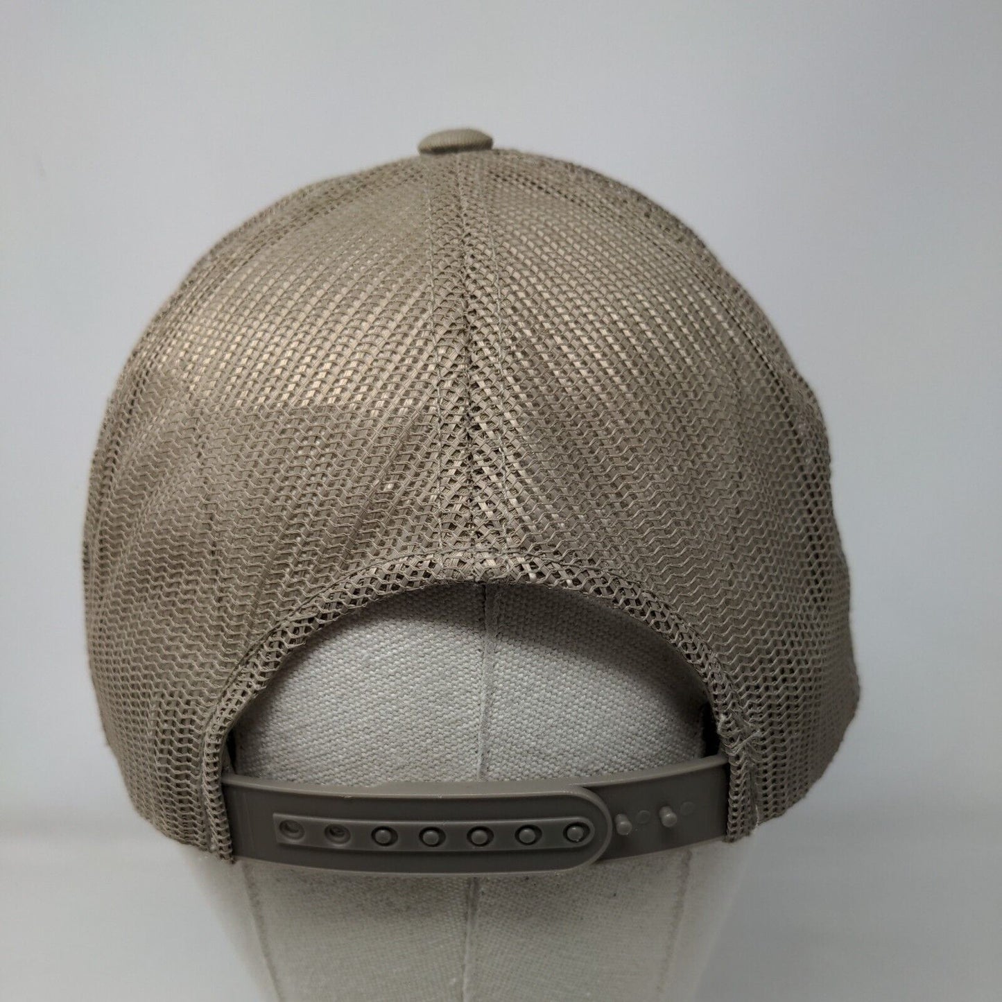 Bass Pro Shops Snapback Trucker Hat Tan OSFM Mesh Back Solid Gone Fishing