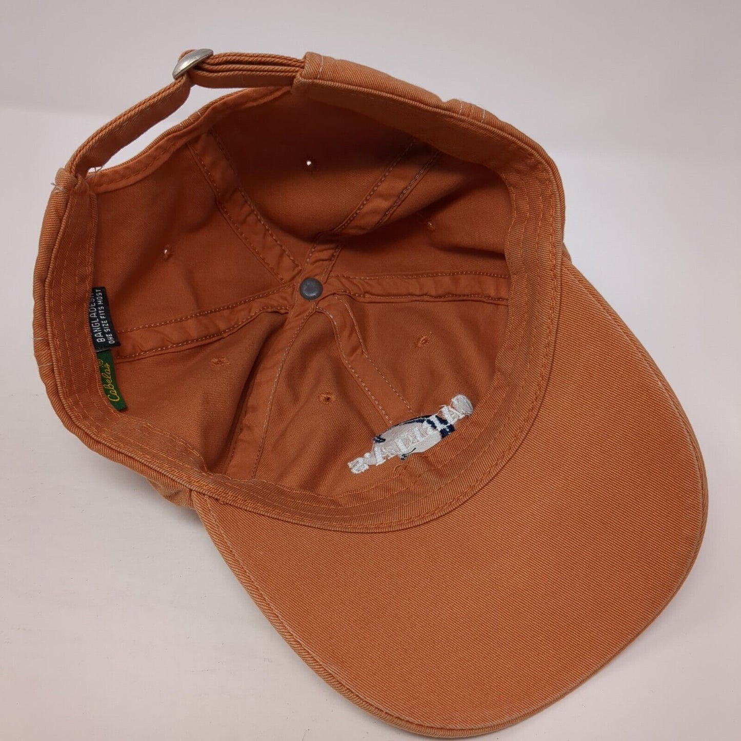 Cabela's Slideback Hat Orange One Size Adjustable Embroidered Patch