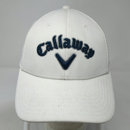 Callaway Baseball Cap White M Mesh Back Odyssey Logo Fitted Golf Stretch Hat