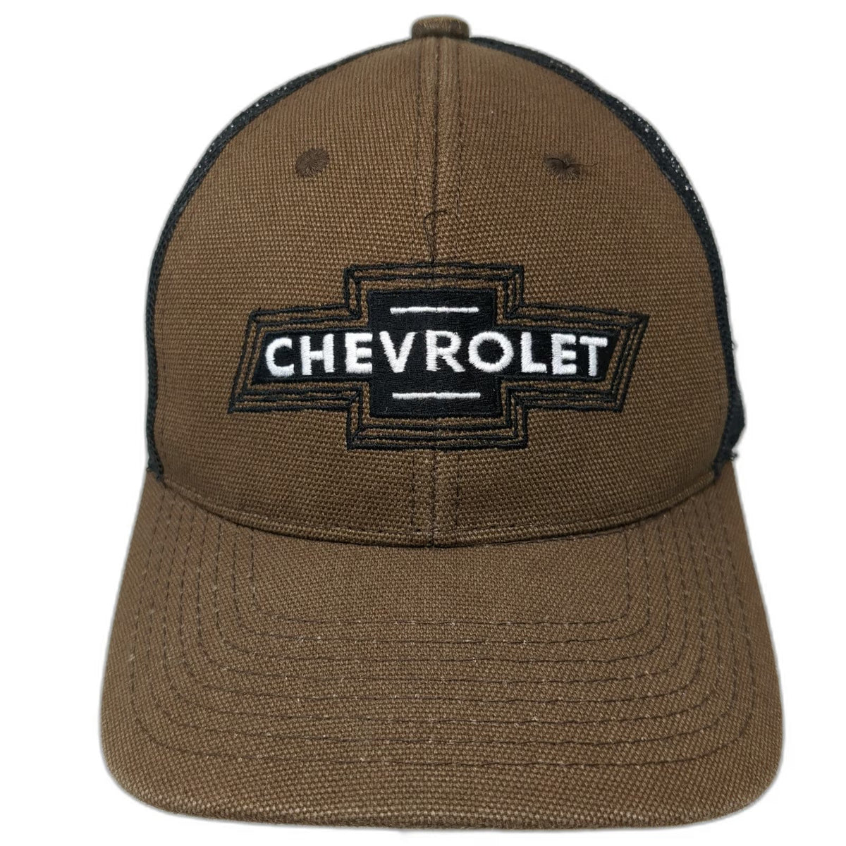 Outdoor Cap Trucker Hat Brown One Size Mesh Back Snapback Chevrolet Logo Hat