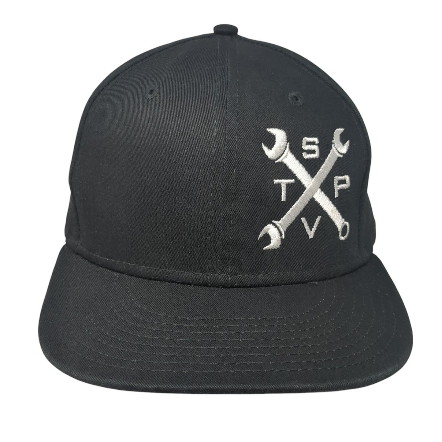 New Era Snapback Hat Black One Size Embroidered Logo Solid Adjustable