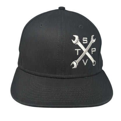 New Era Snapback Hat Black One Size Embroidered Logo Solid Adjustable