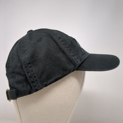 Smiley Slideback Hat Black OSFA Adjustable 6 Panel Vented Holes Cotton