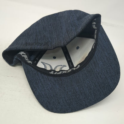 Hurley Baseball Cap Blue XL Flexfit Marled Heather Fabric Embroidered Hat