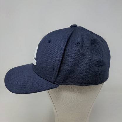 Adidas Men's Fitted Hat Blue Size L/XL Embroidered Logo Cotton Blend