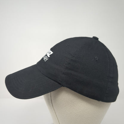 Biz Library Strapback Hat Black One Size Solid Adjustable Embroidered