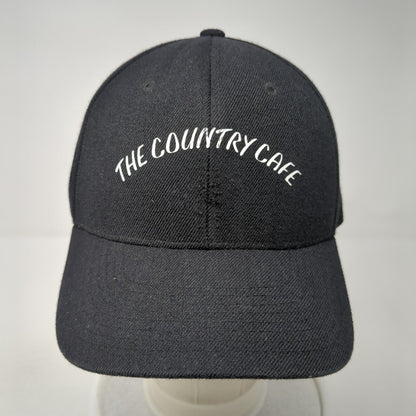 The Country Cafe Strapback Hat Black One Size Adjustable 6 Panel Decky