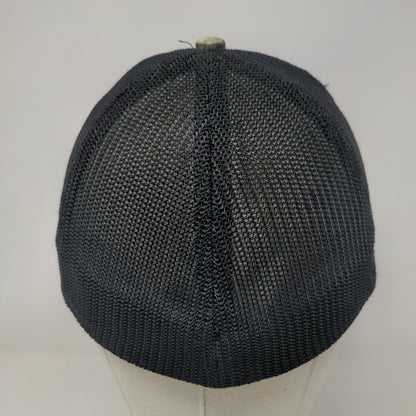 American Flag Fitted Trucker Hat Camouflage OS Mesh Back Patriotic Authentic