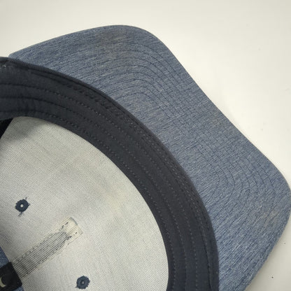Hurley 5 Panel Blue Hat M Flexfit H2O-DRI Heathered Curved Brim Orange Logo