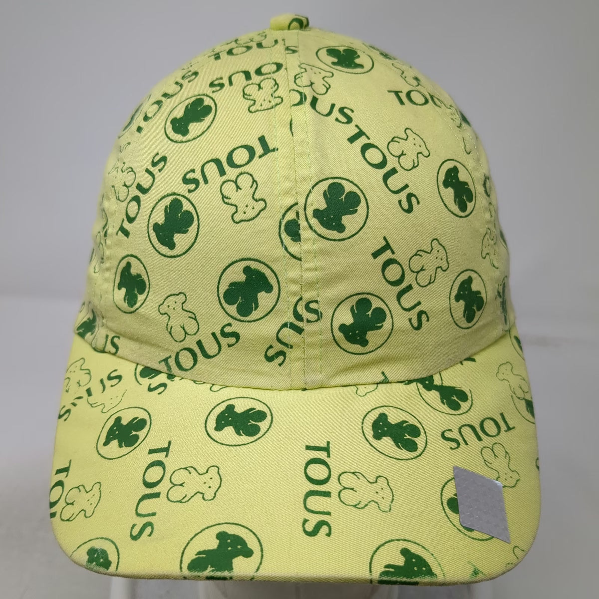 TOUS Baseball Cap Green One Size Bear Logo All-over Print Strapback Casual Hat