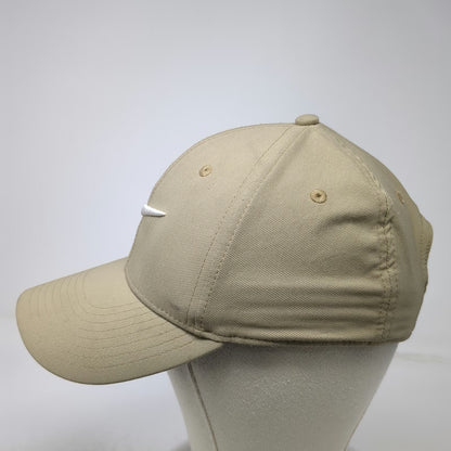 Nike Baseball Cap Beige White L Dri-FIT Slideback Swoosh Logo Embroidered Hat