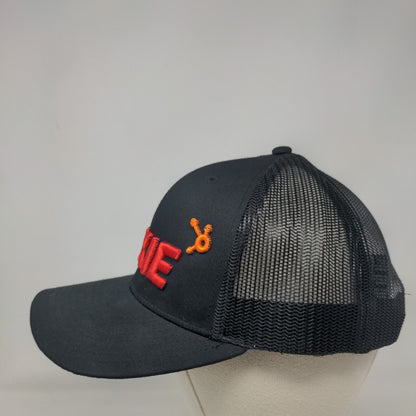 Kixie Snapback Mesh Back Trucker Hat Black One Size Embroidered Lids