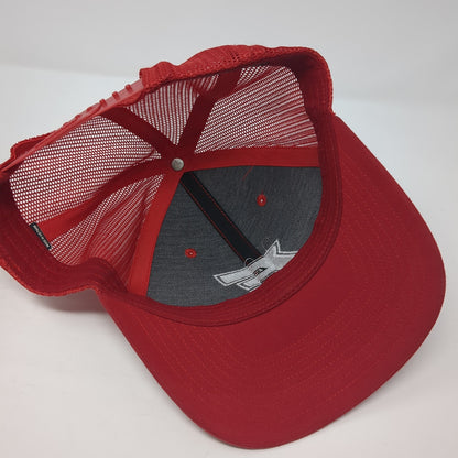 E Snapback Trucker Hat Red One Size Adjustable Mesh Back 6 Panel Richardson