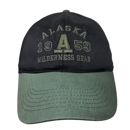 Dockside Exclusive Men's Strapback Hat Black Green Alaska Wilderness Gear Logo