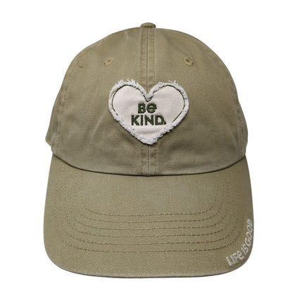 Be Kind Life Is Good Slideback Hat Tan One Size Adjustable Keep It Simple