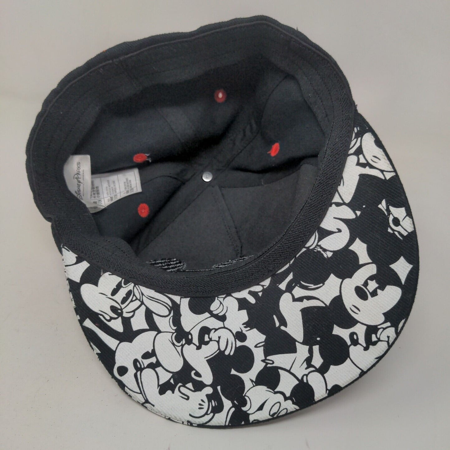 Disney Parks Boy's Fitted Hat Black Stretch Embroidered Mickey Mouse Logo