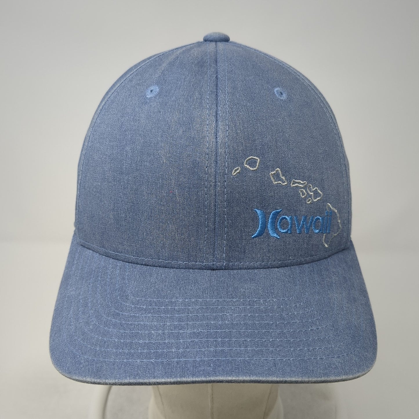 Howell Fitted Baseball Cap Blue Medium Embroidered Lightweight Flexfit Yupoong