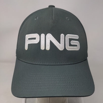PING Fitted Hat Gray L-XL Embroidered Sensorcool Vented Holes 5 Panel