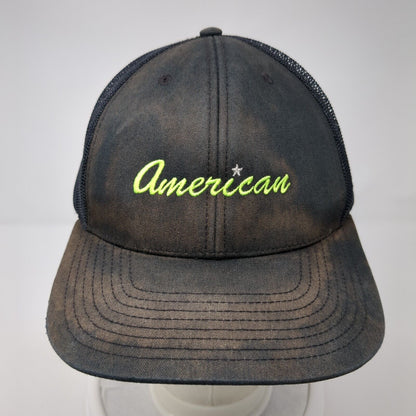 American Snapback Mesh Back Trucker Hat Black One Size Richardson