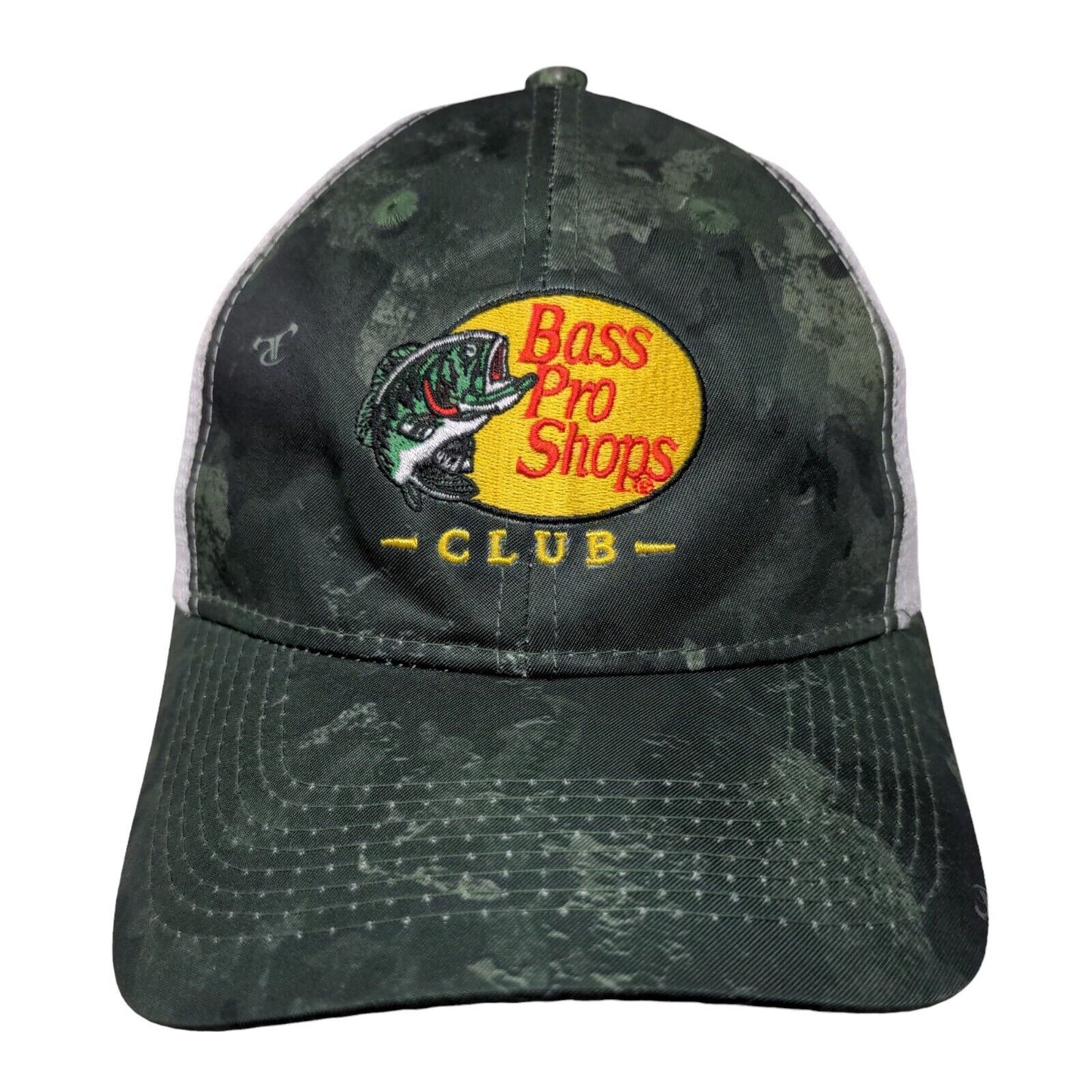 Bass Pro Shops Club Snapback Mesh Back Trucker Hat Green One Size Embroidered