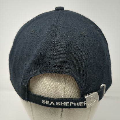 Sea Shepherd Baseball Cap Black One Size Organic Cotton Jolly Roger Logo Hat