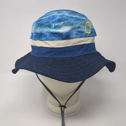 National Geographic Boonie Hat Blue One Size Adjustable Toggle UPF 50 Buff