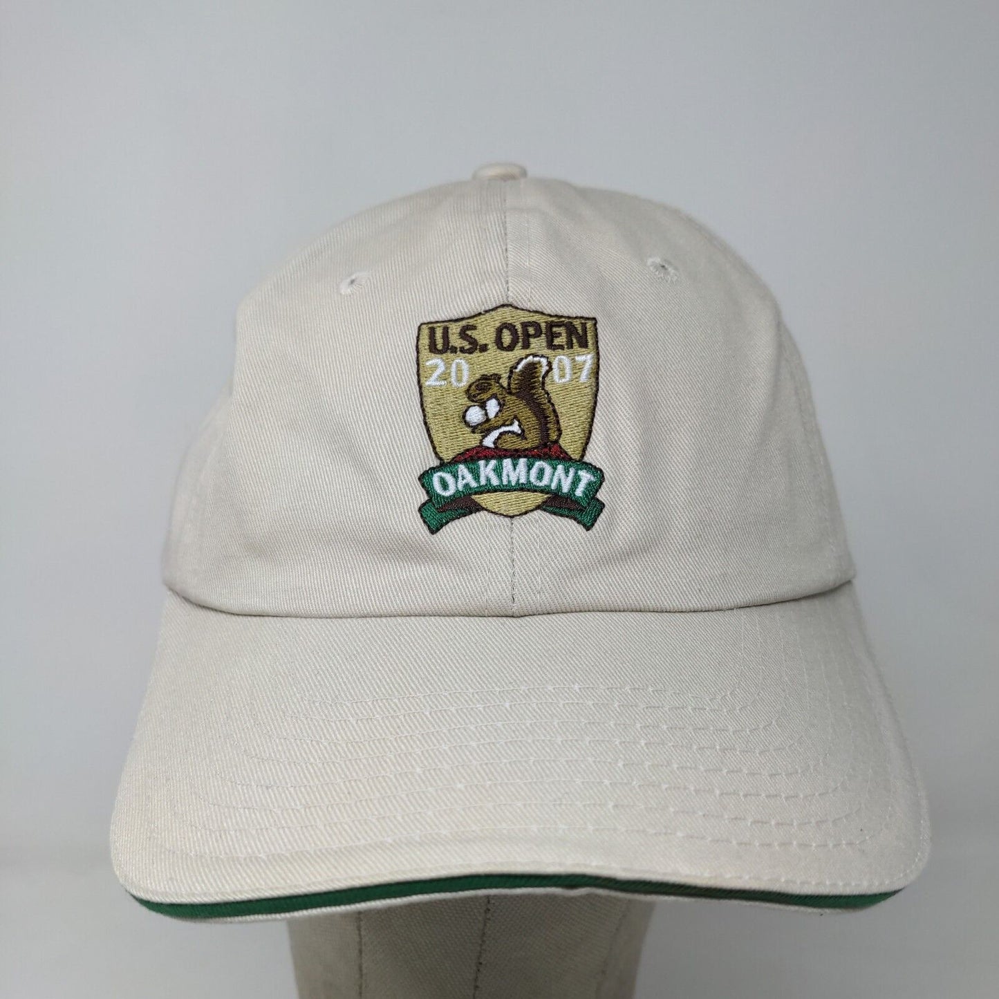 USGA Men's Slideback Hat Tan Adjustable U.S. Open 2007 Oakmont Embroidered Logo