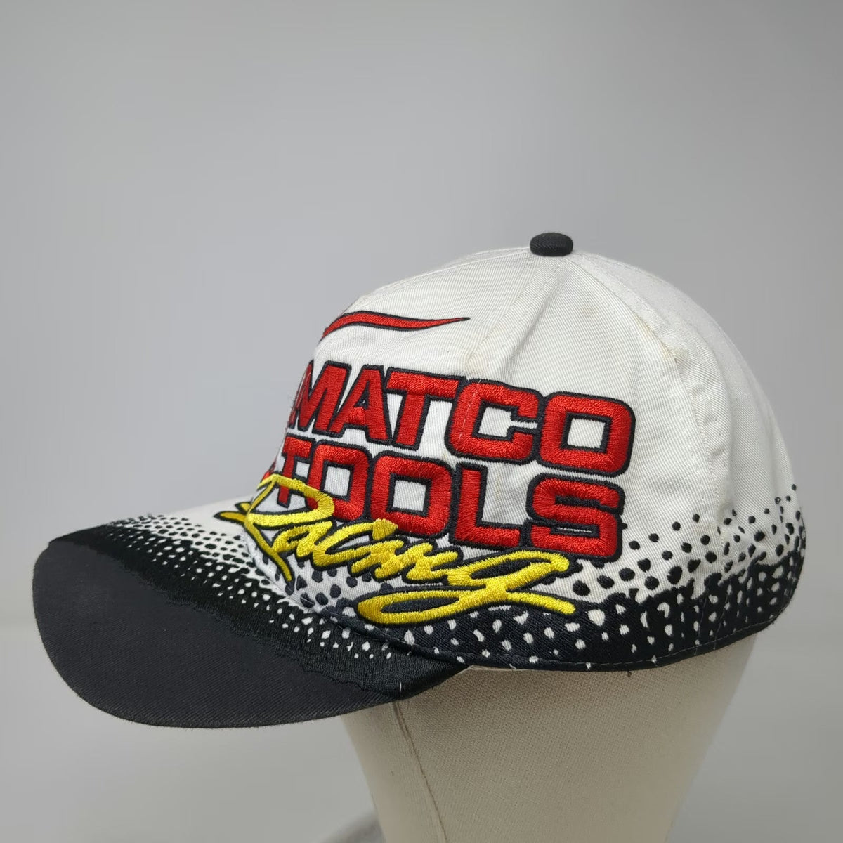 Matco Tools Racing Snapback Hat White Black Red Yellow One Size Embroidered Logo