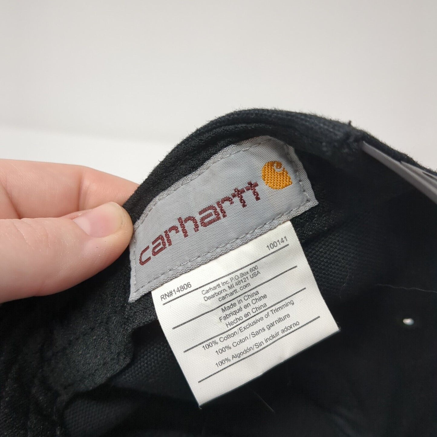 Carhartt Snapback Hat Black One Size Adjustable Embroidered Vented Holes