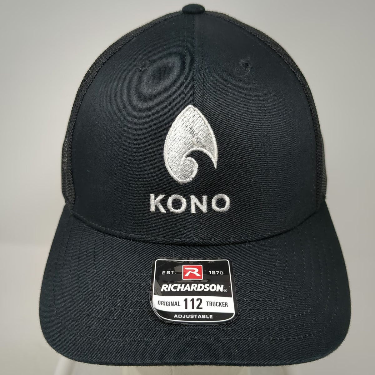 Richardson Trucker Hat Black One Size 112 Mesh Back Snapback Kono Embroidered