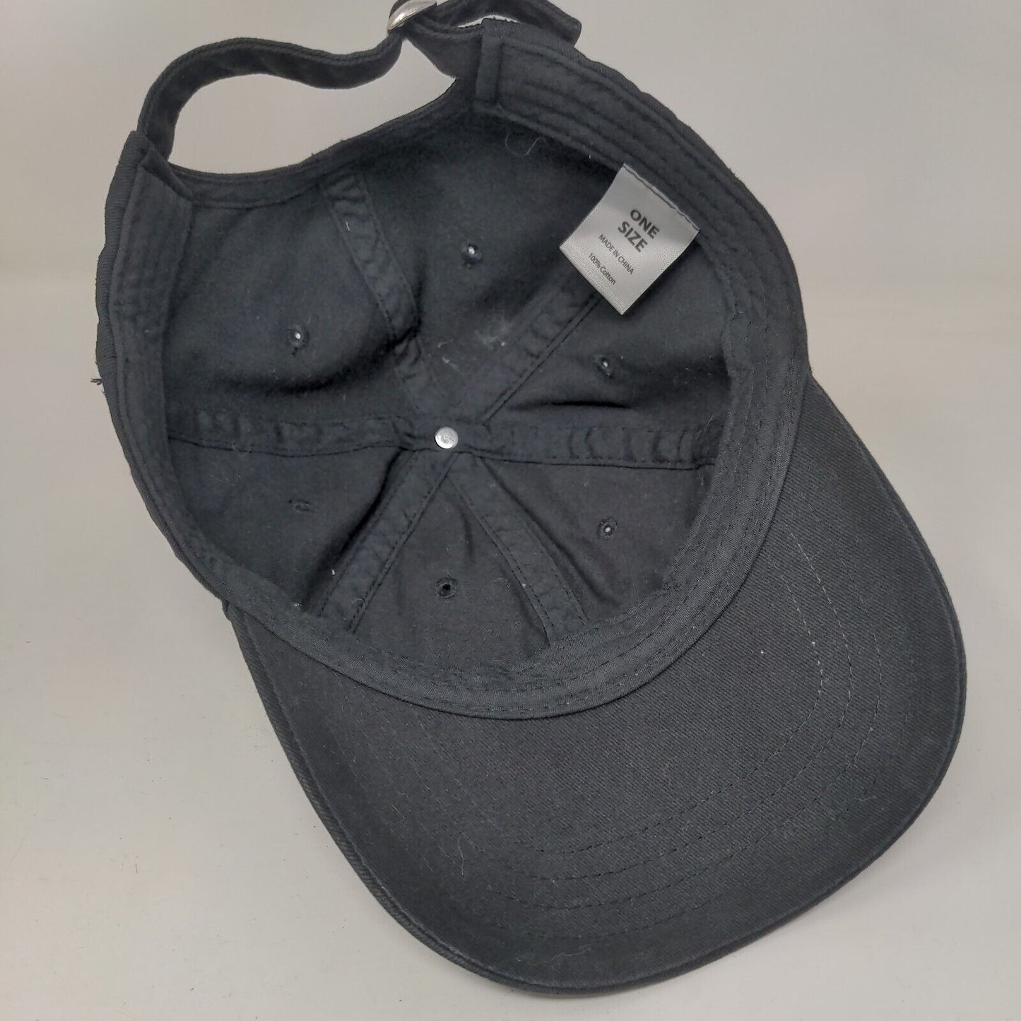 Green Alien Head Slideback Hat Black One Size Adjustable Embroidered