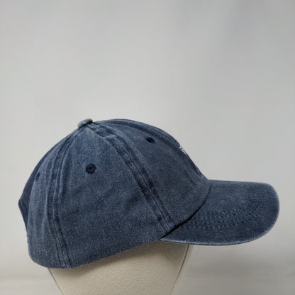 Palm Tree Slideback Hat Blue One Size Adjustable Embroidered Vented Holes