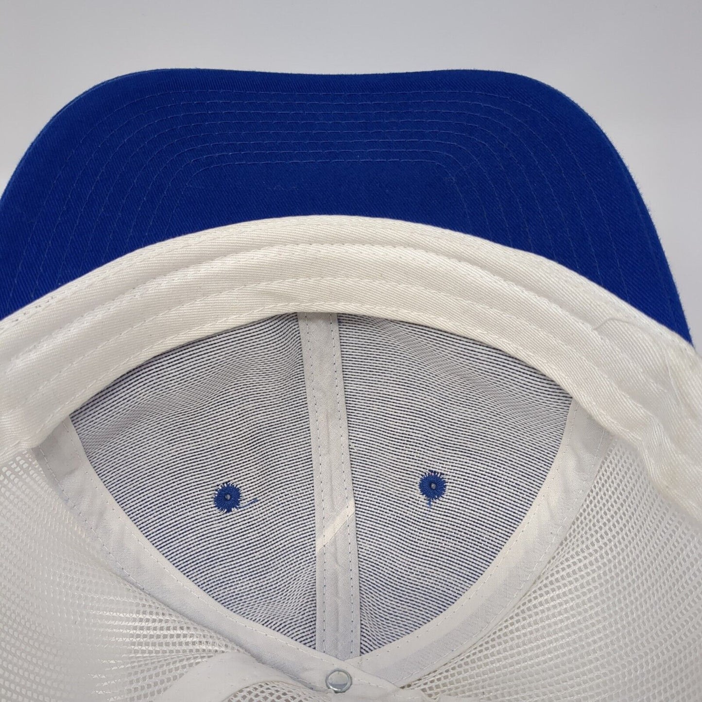 Fish Logo Snapback Mesh Back Trucker Hat Blue One Size Port Authority