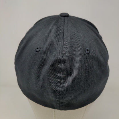 Port Authority Men's Fitted Hat Black Size L/XL Embroidered H Logo Poly Blend