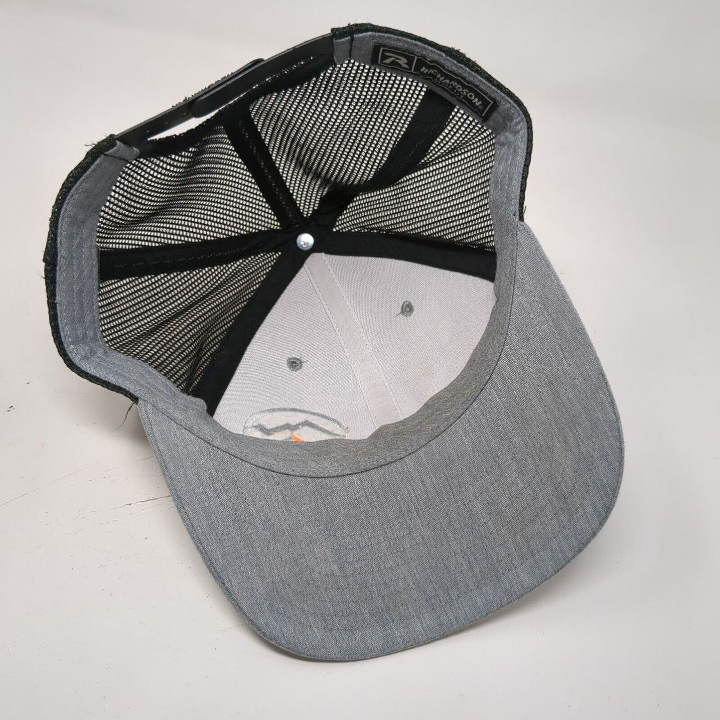 Mountain Snapback Trucker Hat Gray One Size Adjustable Mesh Back Richardson