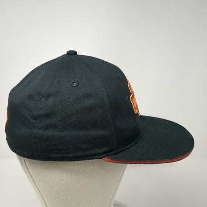 Harley-Davidson Baseball Cap Black Orange Gold S Fitted Shield Logo Eagle Hat