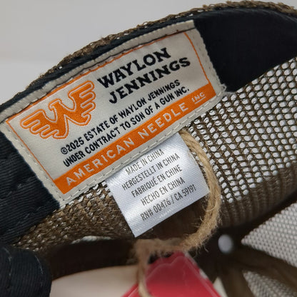 American Needle Trucker Hat Brown OS Waylon Ramblin Man Mesh Back Piping W/Tags