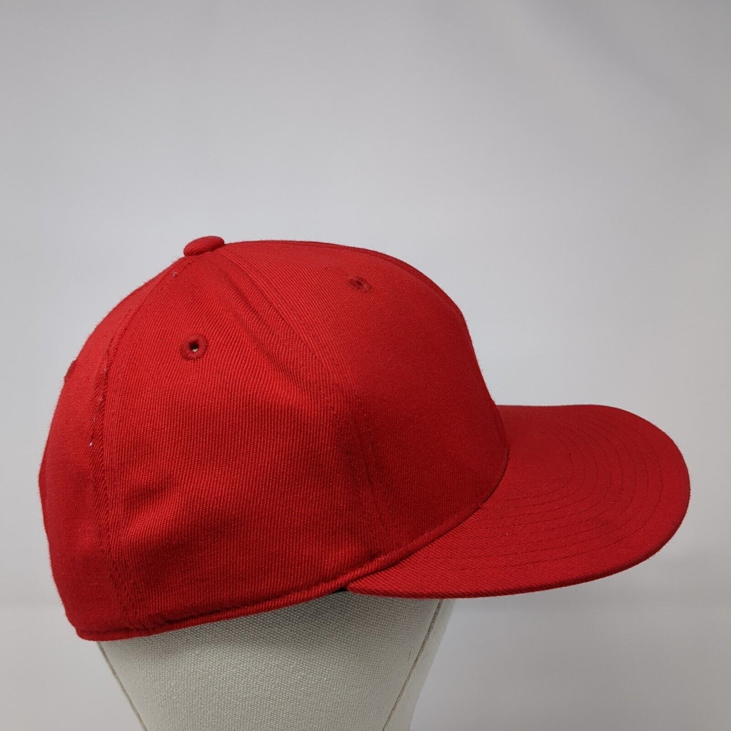A&Z 210 Fitted Hat Red 6 7/8-7 1/4 Embroidered Vented Holes 6 Panel