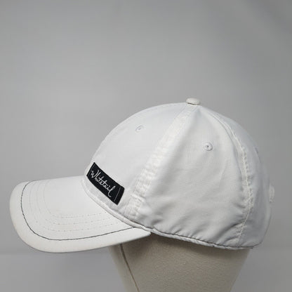 Whitetail Strapback Hat White One Size Adjustable Vented Holes 6 Panel Pukka