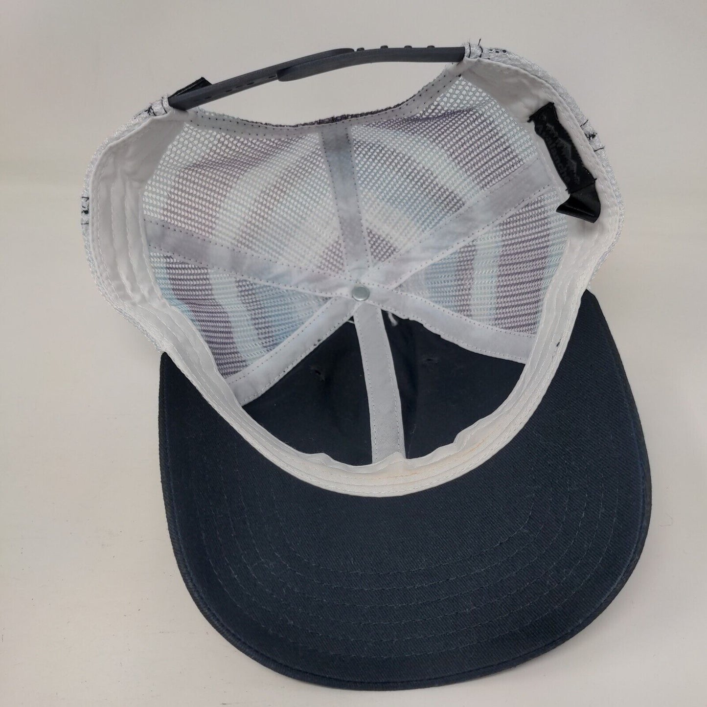 Avalanche Snapback Mesh Back Trucker Hat Blue One Size Striped 6 Panel