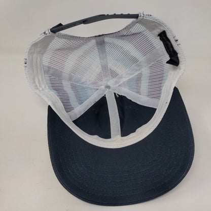 Avalanche Snapback Mesh Back Trucker Hat Blue One Size Striped 6 Panel