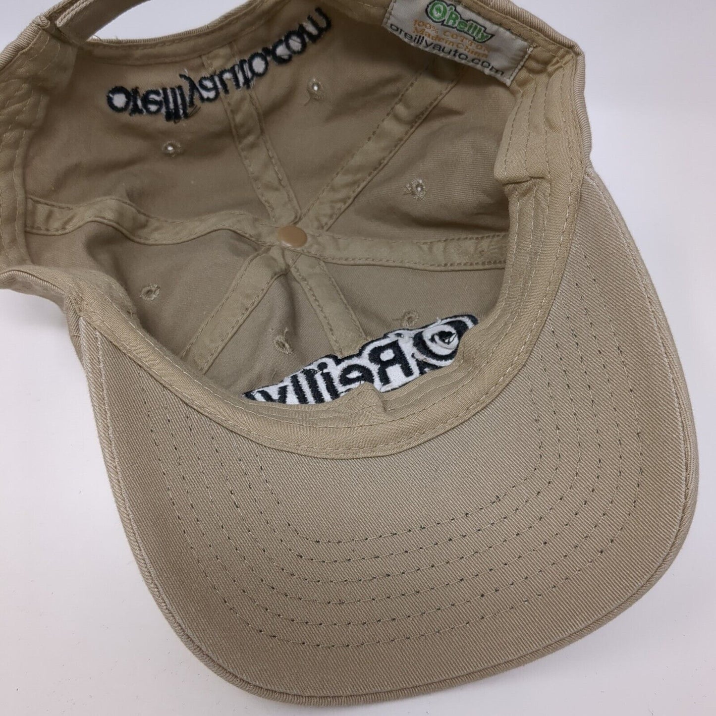 O'Reilly Auto Parts Strapback Hat Tan One Size Adjustable 6 Panel Solid
