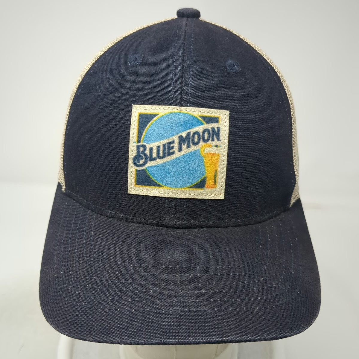 Blue Moon Beer Patch Blue Trucker Hat One Size Mesh Back Snapback Brewery Logo