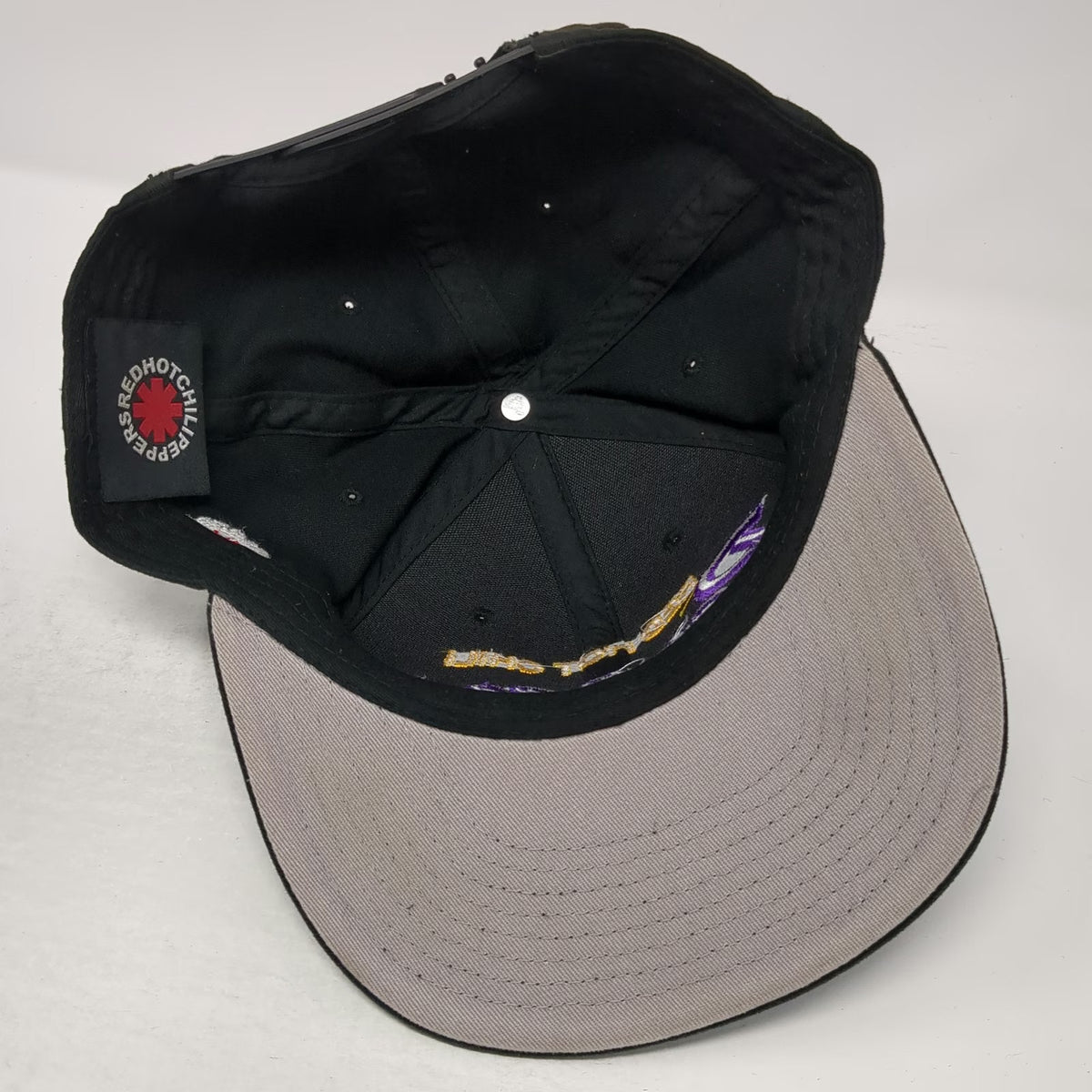 Red Hot Chili Peppers Snapback Black One Size Flat Brim Asterisk Logo Band Hat