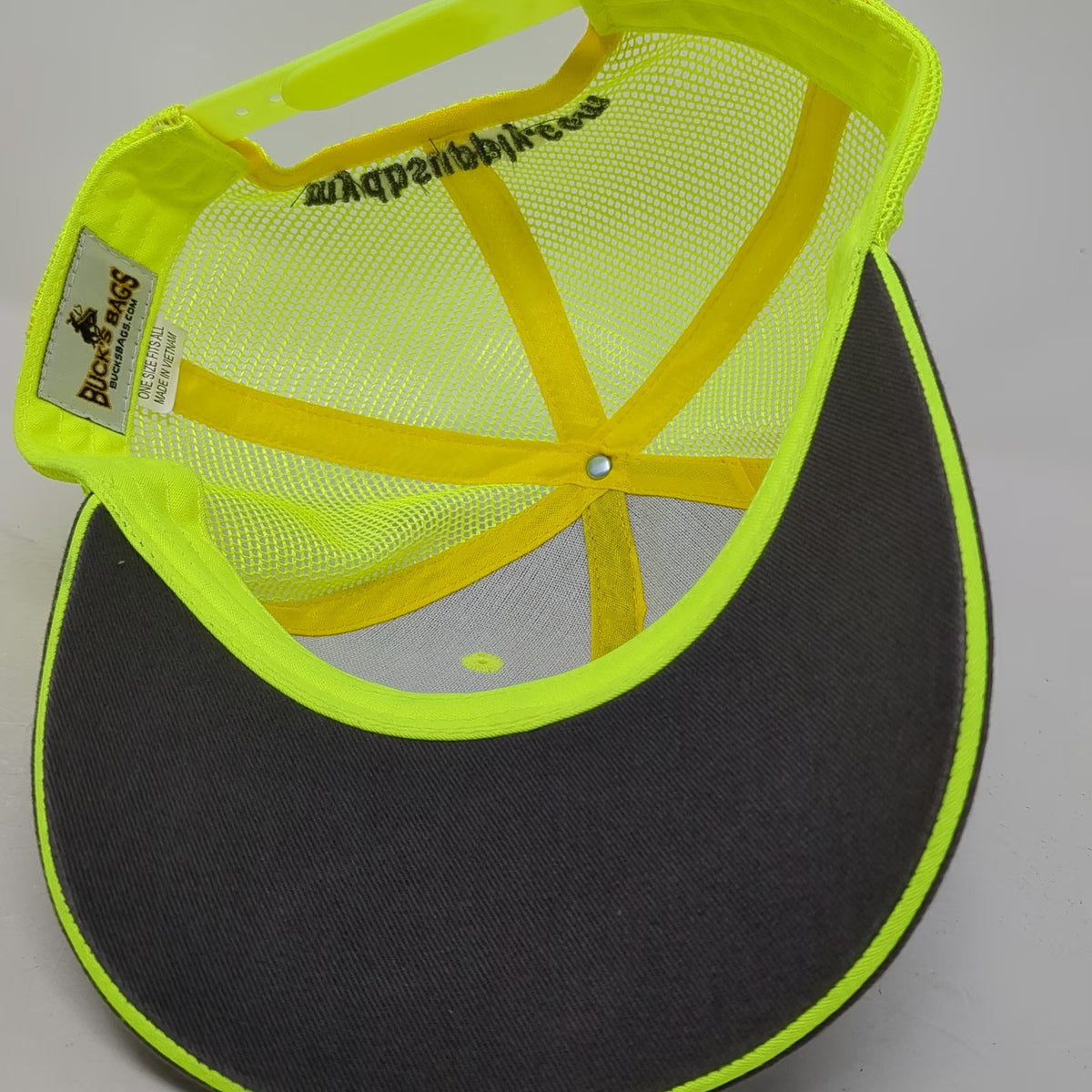 Buck's Bags D&B Supply Trucker Hat Gray Yellow One Size Western Horse Graphic
